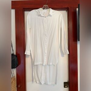 Babaton White Collared Shirt Dress